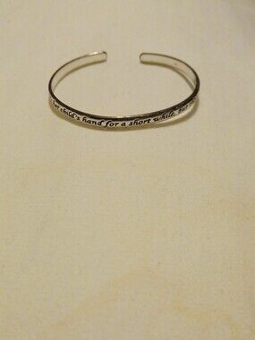 Engraved Silver-Tone Inspirational Cuff Bracelet